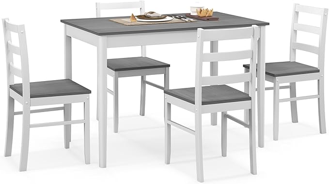 Giantex Dining Table Set with Kitchen Table, Dining Chairs, Compact - Image 9