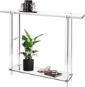 Acrylic Narrow Console Table for Entryway 7.6" D x 39.4" W x 31.5" H Clear by Cutora