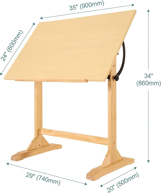 VISWIN Wood Drafting Table for Adults - Image 3