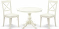 East West Furniture HBBO3-LWH-C 3 Piece Modern Dining Table Set Contains a by EastWestFurniture