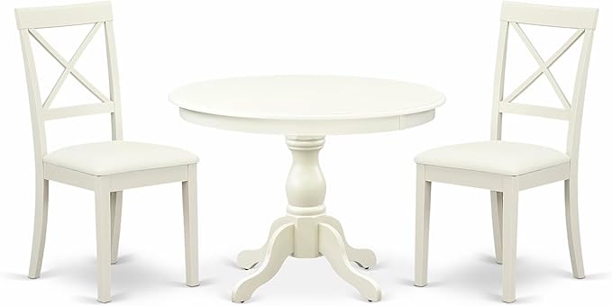 East West Furniture HBBO3-LWH-C 3 Piece Modern Dining Table Set Contains a by EastWestFurniture