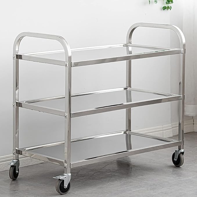 uyoyous 3 Tier Large Heavy Duty Stainless Steel Utility Cart 37"x20"x37" - Image 4
