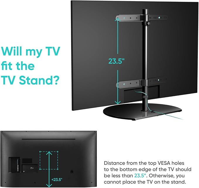 ONKRON Tabletop TV Stand for 32-65 Inch TVs up to 77 lbs, Height Adjustable TV - Image 7