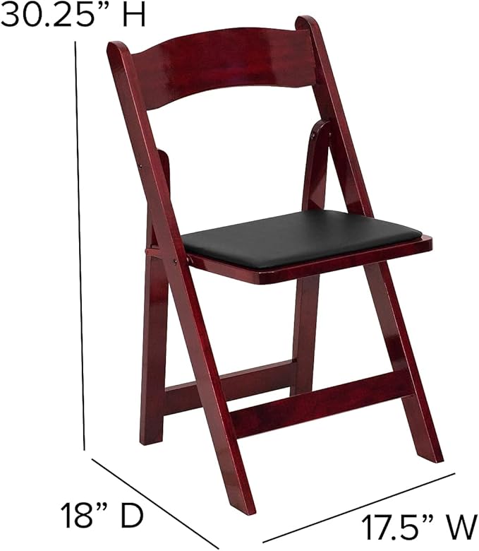 Flash Furniture 2 Pack HERCULES Series Mahogany Wood Folding Chair - Image 7