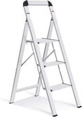 KINGRACK Aluminium 3 Step Ladder, Lightweight Step Stool by KINGRACK