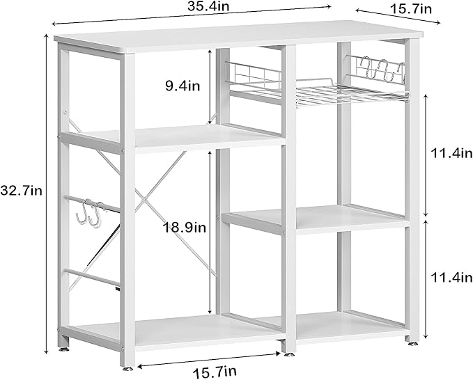 soges 3-Tier Kitchen Baker's Rack Utility Microwave Oven Stand Storage Cart - Image 3