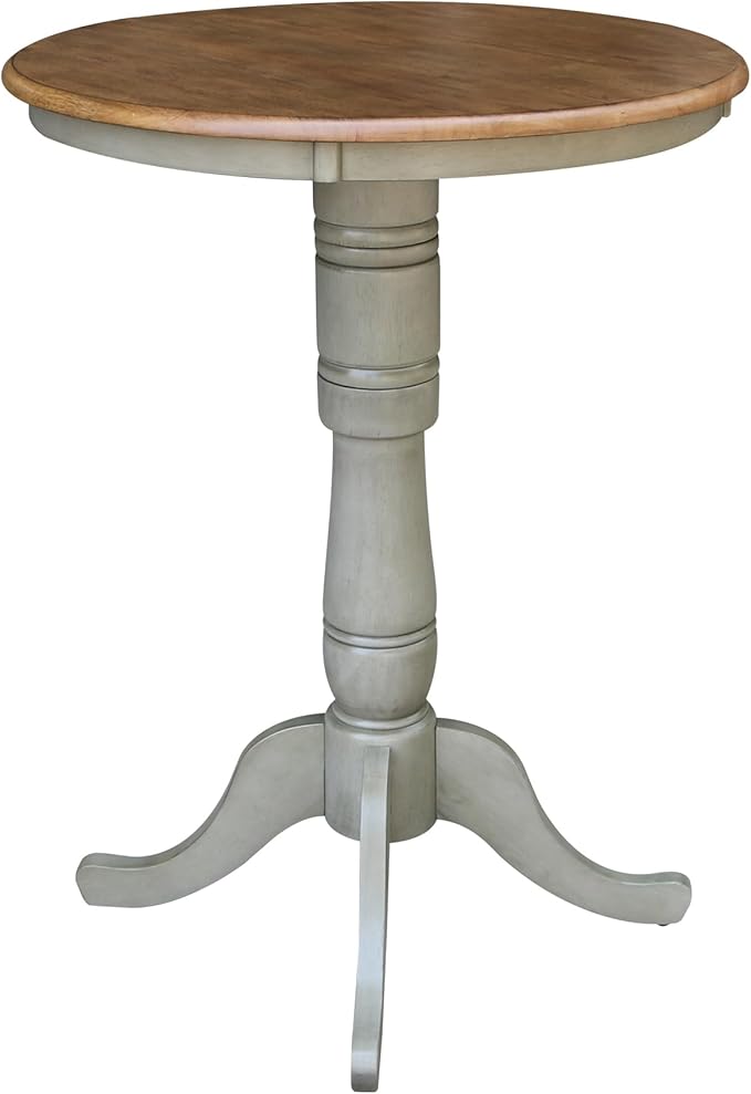 IC International Concepts 30" Round Top Pedestal Dining Table, 40.9" High - Image 3