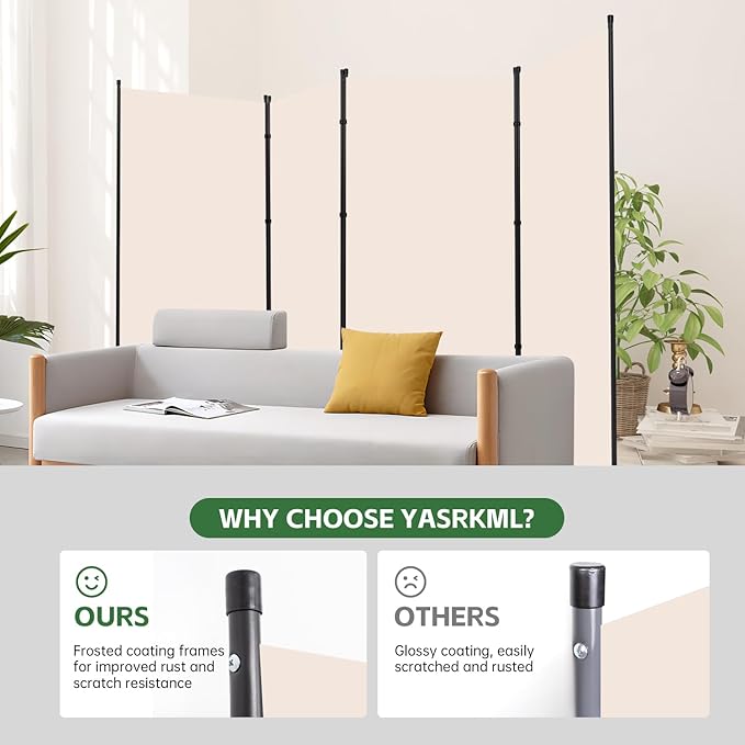 YASRKML Room Divider Folding Privacy Screens, Portable Room Divider Panel 4 - Image 2