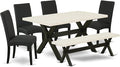 East West Furniture X626DR124-6 6 Piece Dining Table Set Contains a Rectangle by EastWestFurniture