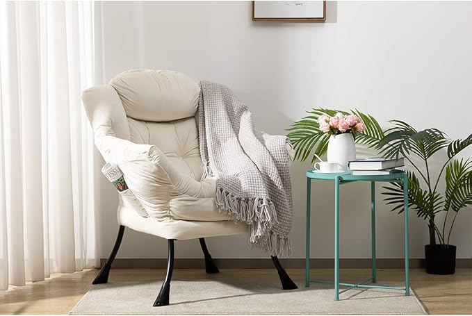 HollyHOME Modern Fabric Large Lazy Chair, Accent Oversized Comfy Reading Chair - Image 8