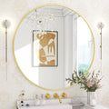 BEAUTYPEAK 32 Inch Round Mirror, Metal Frame Circle Mirror, Wall Mounted by BEAUTYPEAK