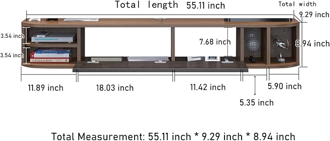 Pmnianhua Floating TV Stand, Modern Floating TV Console, Wall Mounted TV Cabinet - Image 5
