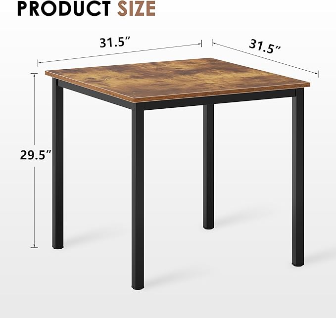 Need Small Square Dining Table- 31-1/2'' Sturdy and Heavy Duty Writing Desk - Image 3