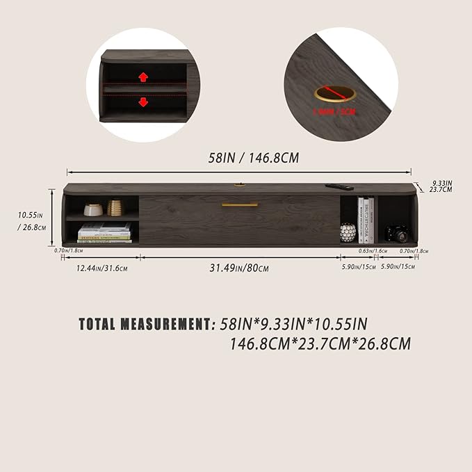 Floating TV Unit, Floating Shelves - Image 2