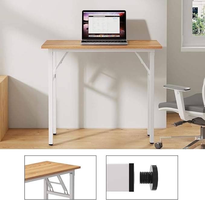 Need Small Desk 31 1/2" No Assembly Foldable Writing Table, Sturdy and Heavy - Image 5