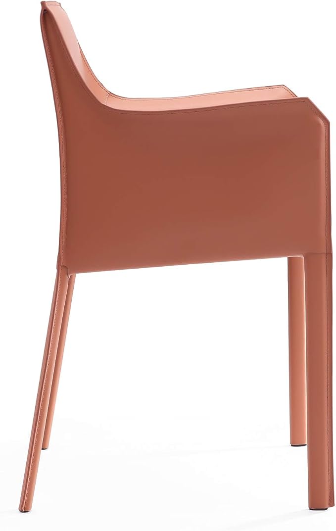 Manhattan Comfort Paris Modern Saddle Leather Dining Chairs, Metal Frame - Image 4