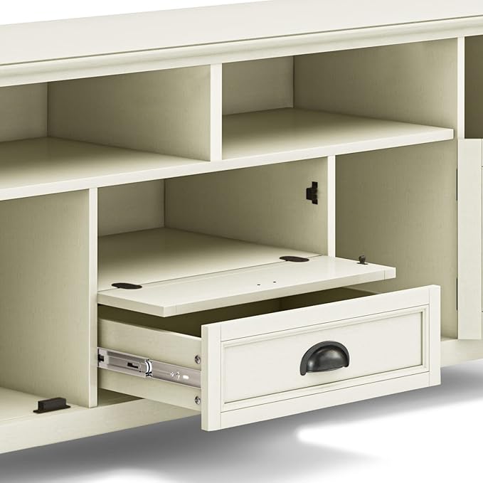SIMPLIHOME Burlington SOLID WOOD 72 Inch Wide Transitional TV Media Stand in - Image 8