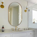 ANDY STAR Oval Mirrors for Bathroom, 26x38 Inch Gold Oval Mirror, Oval Brass by ANDYSTAR