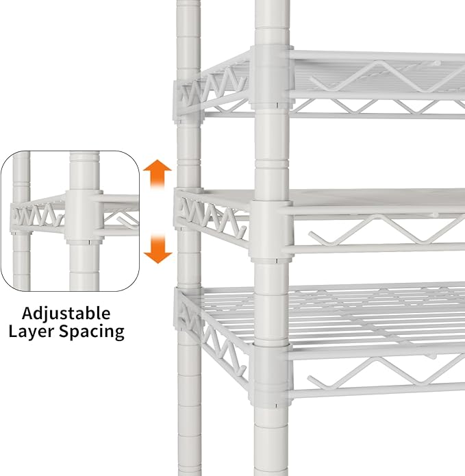 SINGAYE 3 Small Shelves Storage Shelf Wire Shelving Unit Metal Shelf Adjustable - Image 4