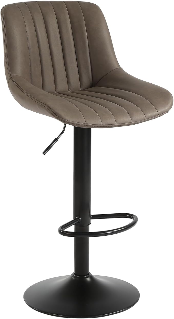 Bar Stool Set of 1, Adjustable PU Leather Bar Chairs, Swivel Counter Height by Youhauchair