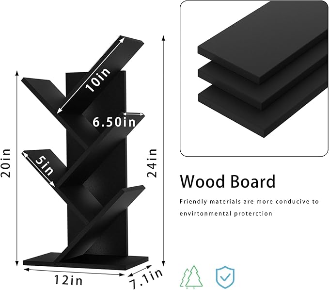 5 Tier Tree Book Shelf, Small Desktop Bookshelf - Image 3