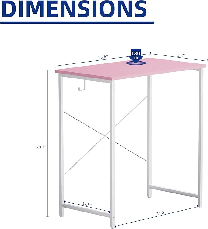 Pamray 23 Inch Computer Desk for Small Spaces, Home Office Work Desk - Image 3