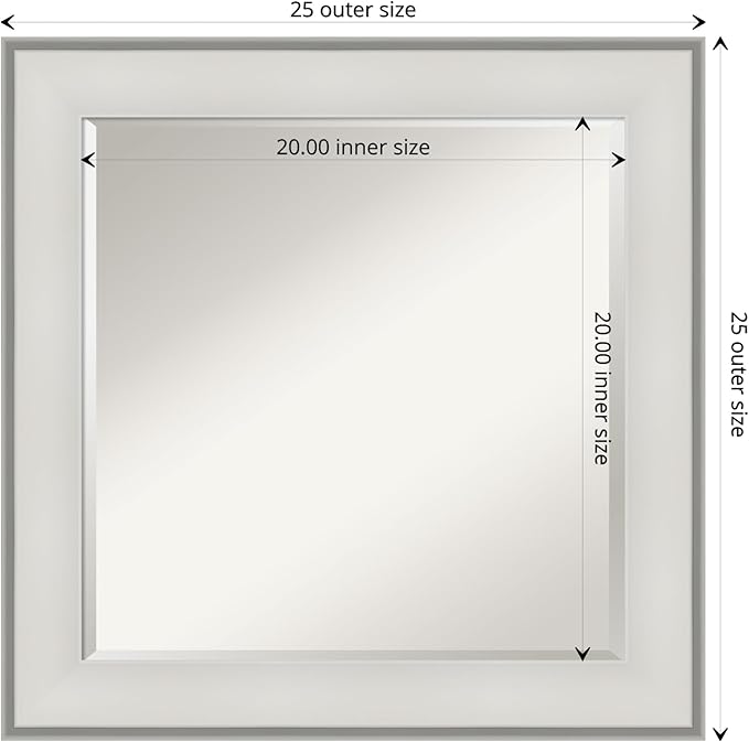 Amanti Art White Bathroom Mirror - Image 4