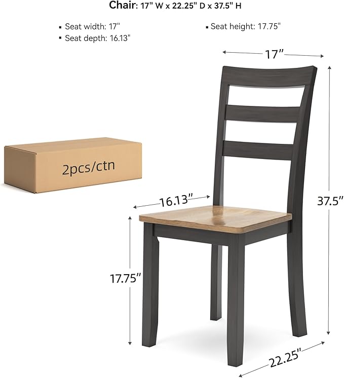 Signature Design by Ashley Gesthaven Solid Wood Frame Dining Chair, - Image 3