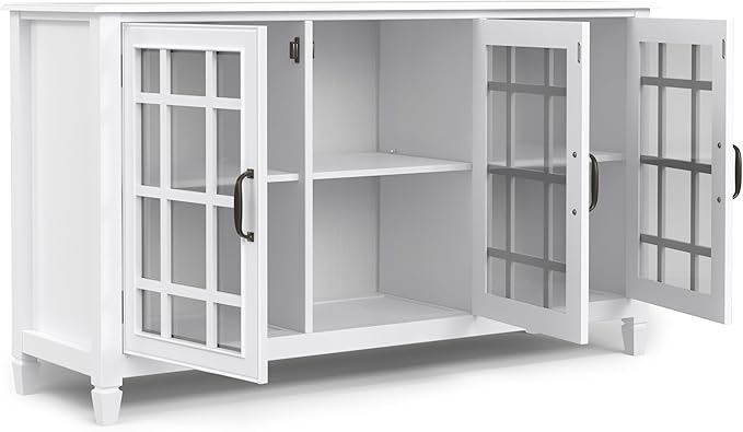 SIMPLIHOME Connaught SOLID WOOD 60 inch Wide Traditional Wide Storage Cabinet - Image 4