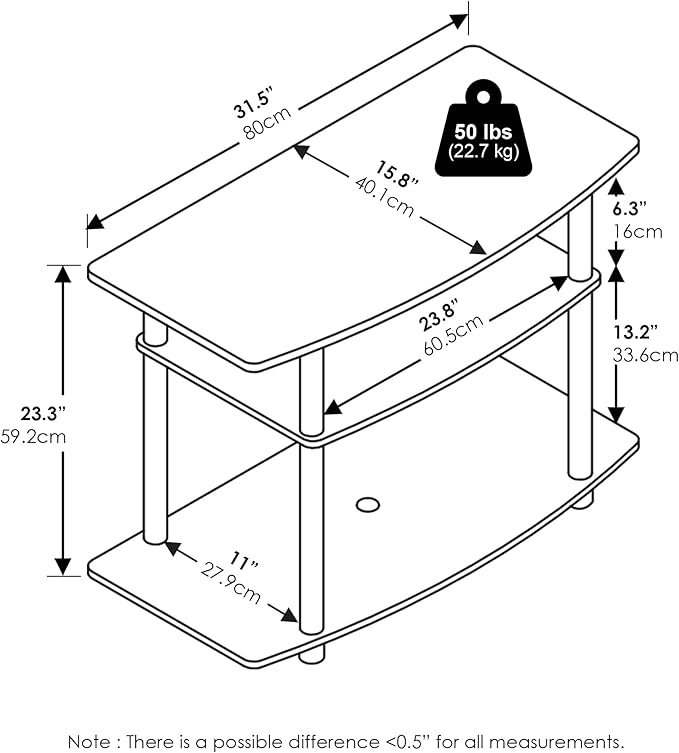 Furinno Turn-N-Tube No Tools 3-Tier TV Stands - Image 3