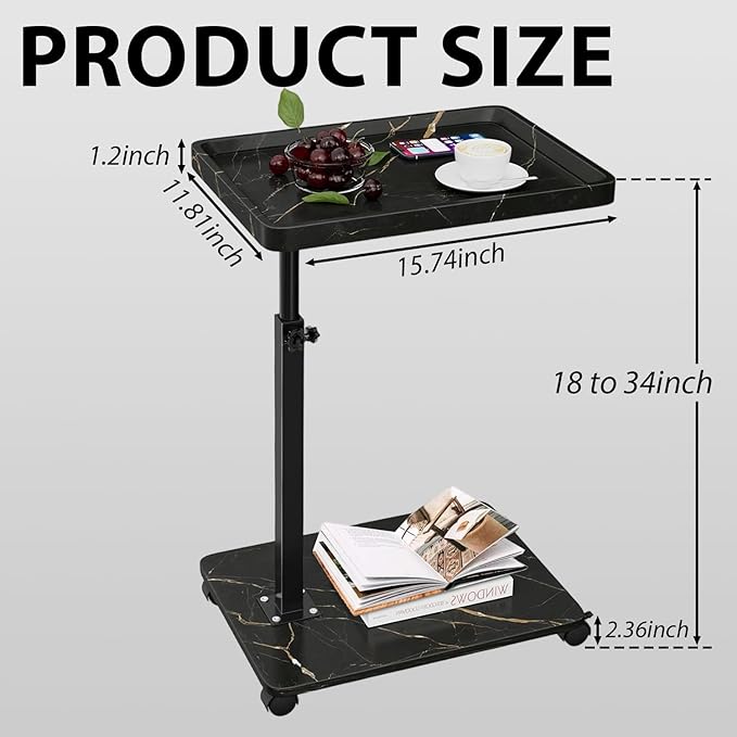 Simcat C Table End Table Adjustable Height, C Shaped Side Table - Image 3