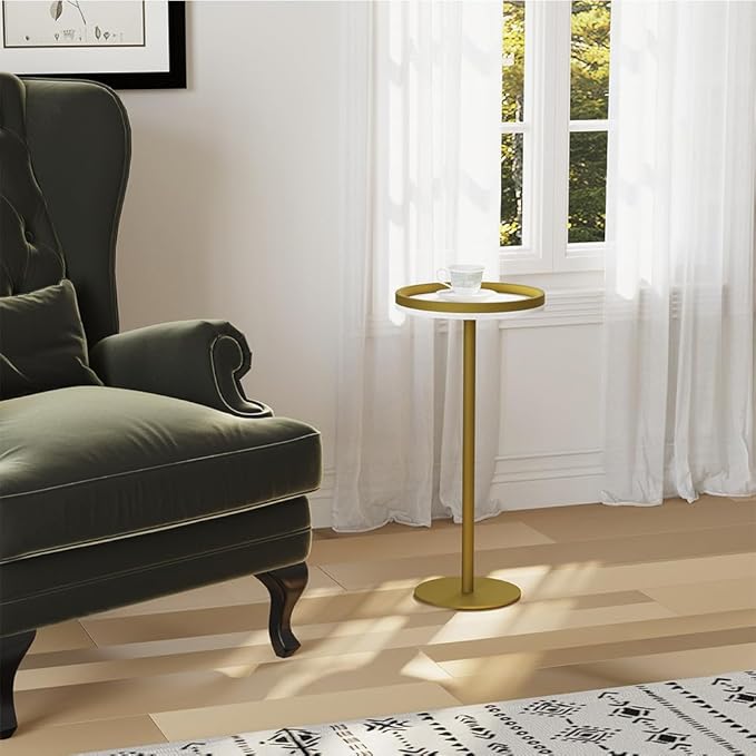 Round Drink Table, Small Pedestal Table, Small Round Side Table - Image 6