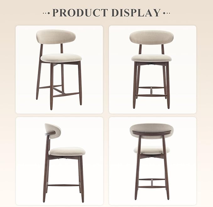 COLAMY Counter Height Bar Stools Set of 2, Kitchen Bar Stools - Image 6