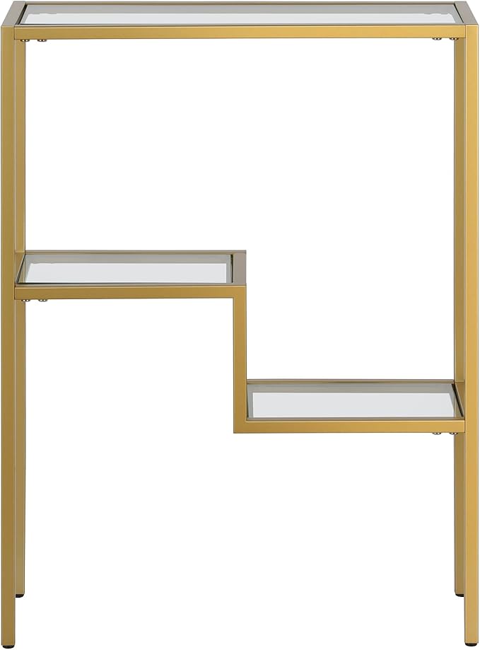 Henn&Hart 22" Wide Rectangular Console Table in Brass, Entryway Table, Accent - Image 4