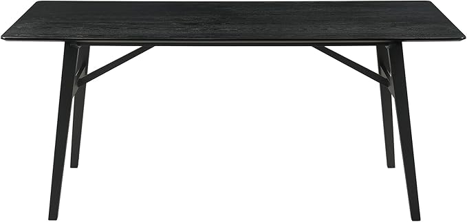 Armen Living Channell Mid Century Modern 5 Piece Black Wood Dining Table Set - Image 9