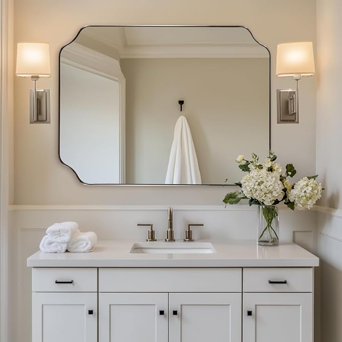 ANDY STAR Chrome Bathroom Mirror, 30x40 Inch Polished Chrome Rectangle Mirror - Image 9