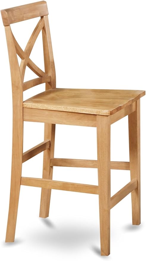 East West Furniture JAPB3-OAK-W 3 Piece Counter Height Pub Set - Image 4