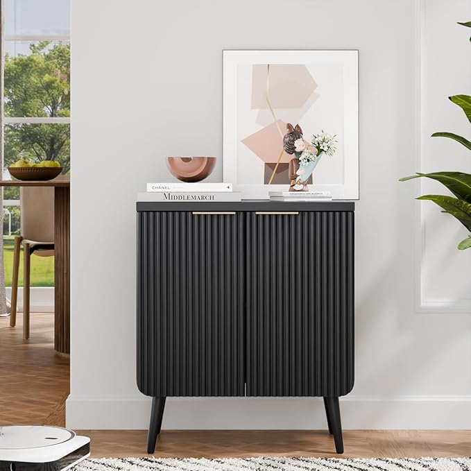 23.6" Sideboard Cabinet with 2 Doors, Modern Buffet Cabinet with Adjustable - Image 6