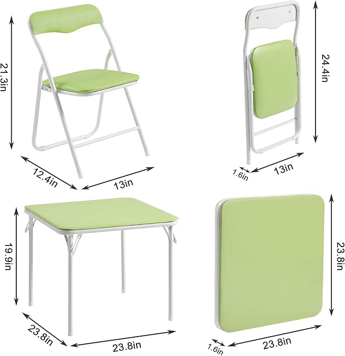 VECELO Kids Folding Activity Table and Chair Set, - Image 2