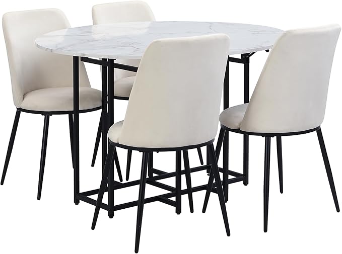 Merax 47.2” Round Dining Table Set - Image 2