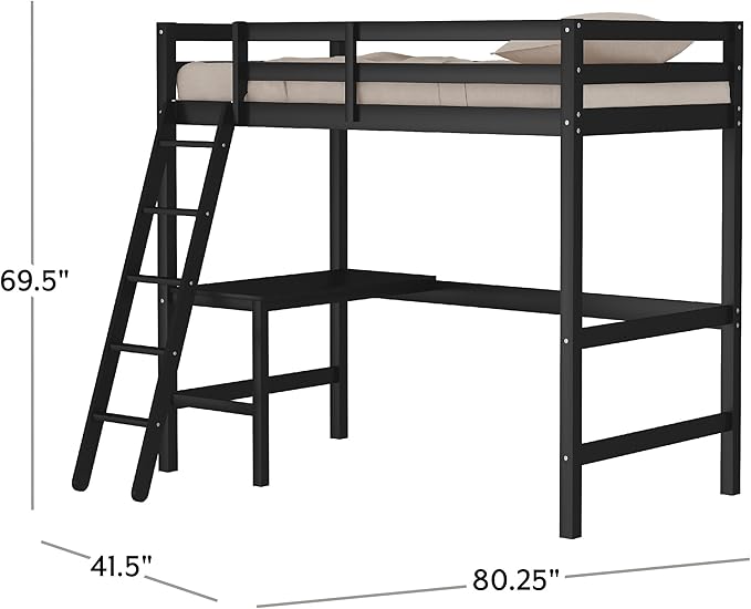 Hillsdale Caspian Youth Solid Wood Twin Loft Bed - Image 3
