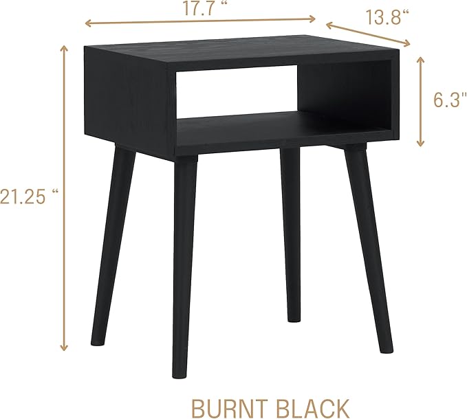 NTC Solid Oak Zoe Nightstand, Mid Century Modern Side Table Bedroom, Bedside - Image 2