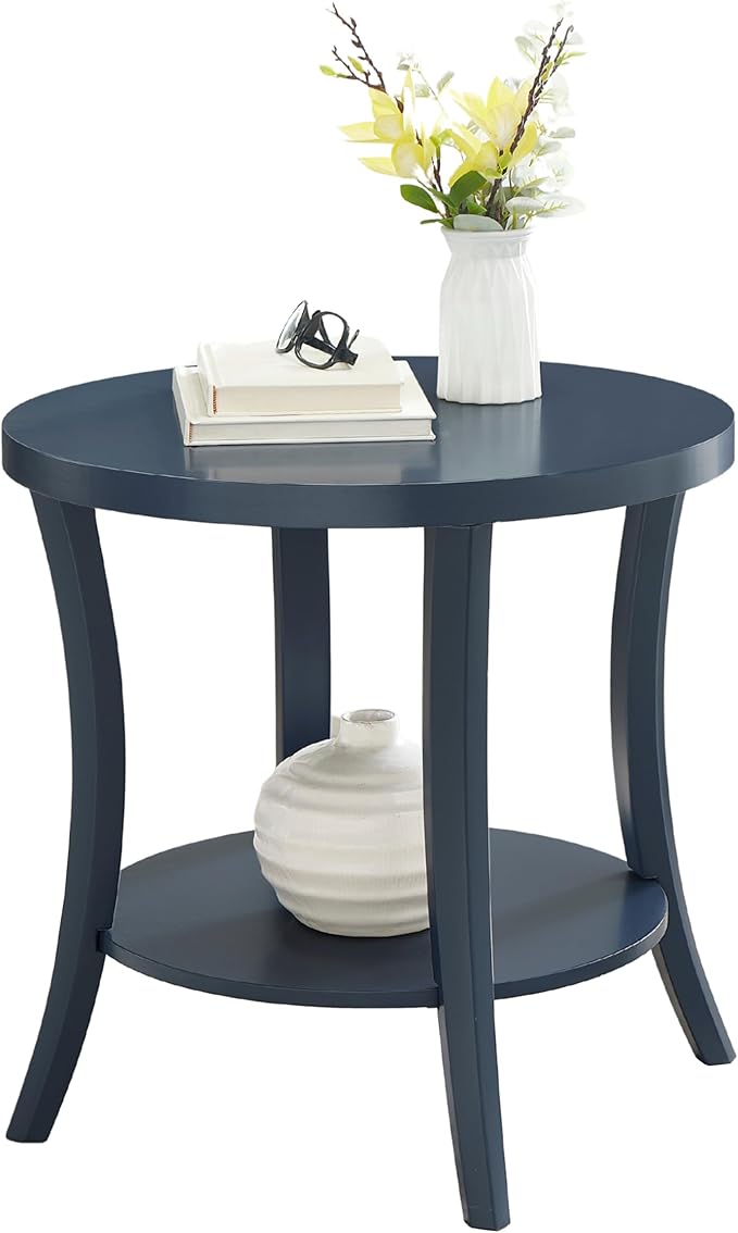 Roundhill Furniture Perth Contemporary Round End Table - Image 7