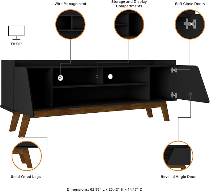Manhattan Comfort Marcus Mid Century Modern 65 Inch TV Stand - Image 4
