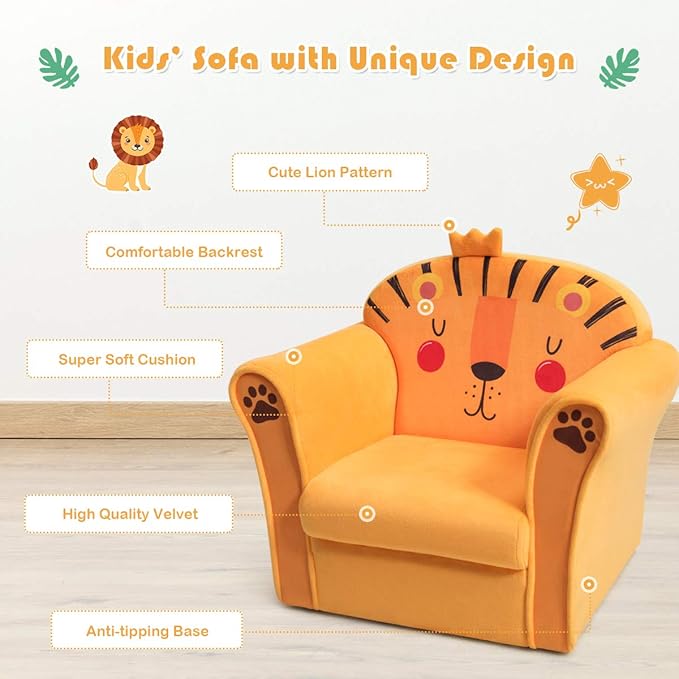 Costzon Kids Couch, Children's Sofa Armrest Chair - Image 9