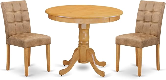 East West Furniture ANAS3-OAK-28 3 Piece Modern Dining Set consists A Dining by EastWestFurniture