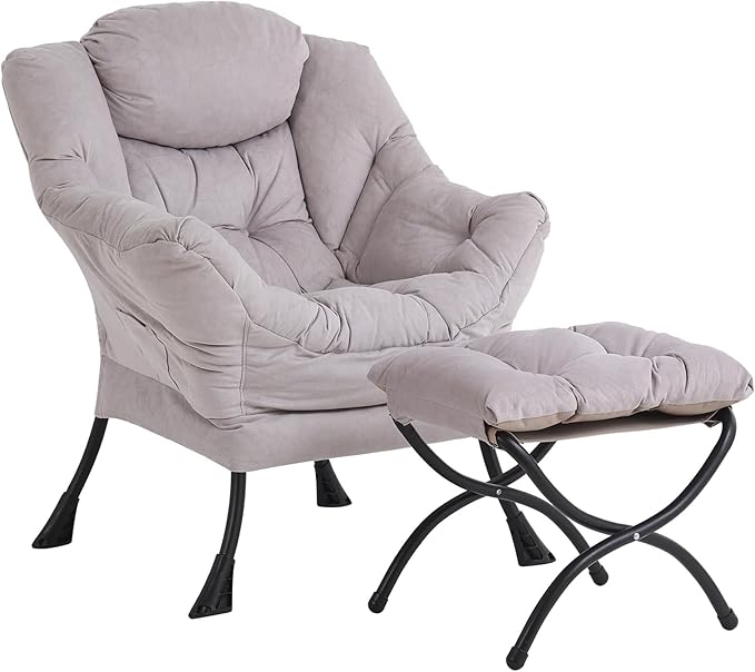 Lazy Chair and Ottoman, Large Accent Lounge Chair by Givjoy