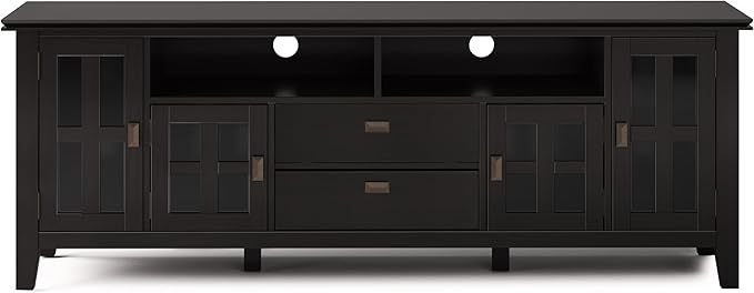 SIMPLIHOME Artisan SOLID WOOD 72 Inch Wide Transitional TV Media Stand in - Image 4