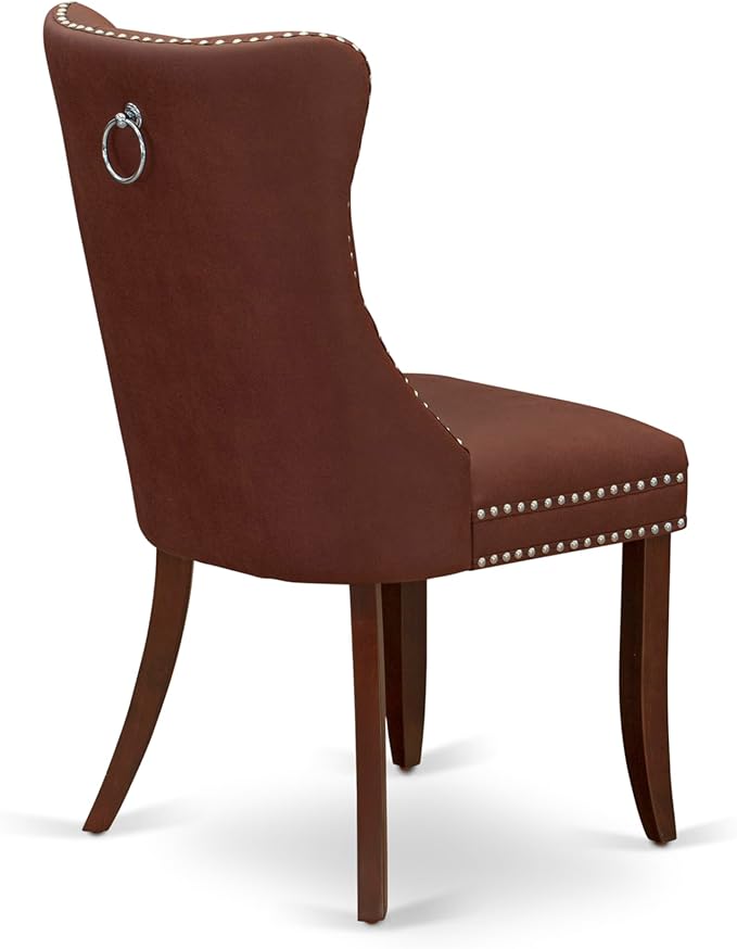 East West Furniture DODA9-MAH-26 9 Piece Dinette Set Includes a Rectangle - Image 12
