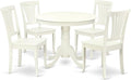East West Furniture ANAV5-LWH-W 5 Piece Dining Room Table Set Includes a Round by EastWestFurniture